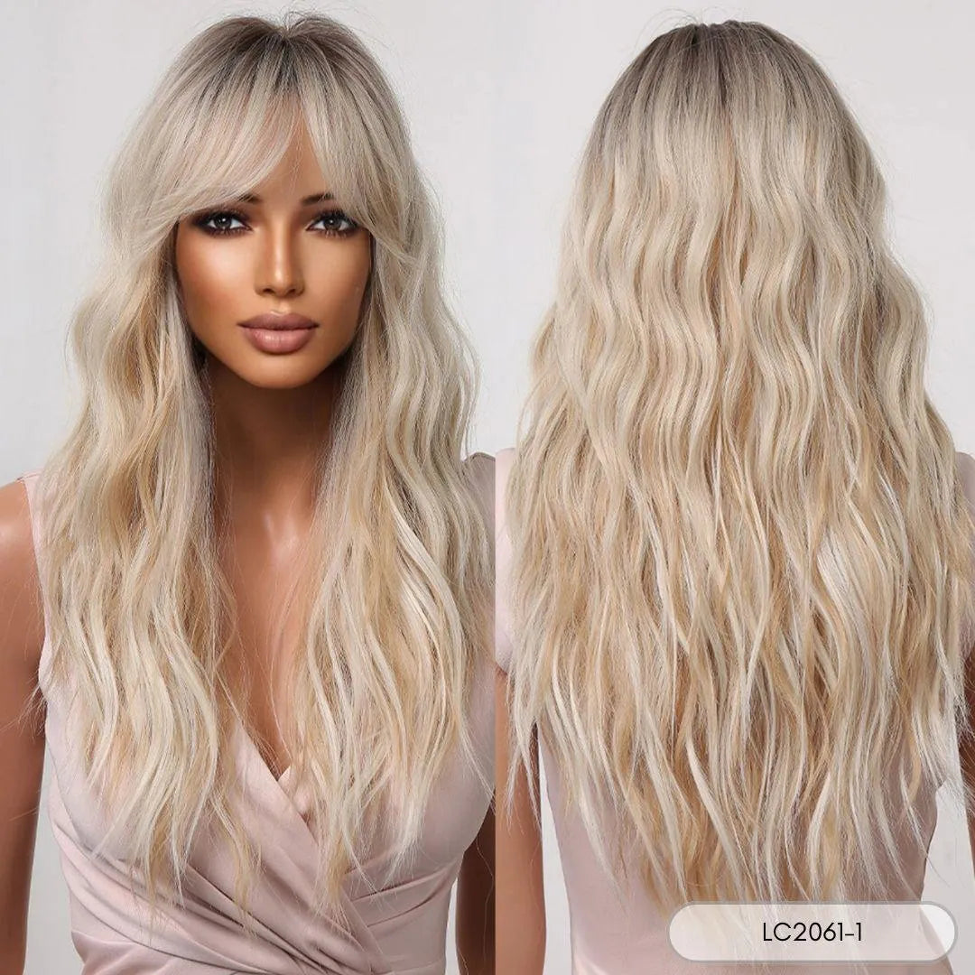 Long Straight Synthetic Wig with Bangs - Lyvelle