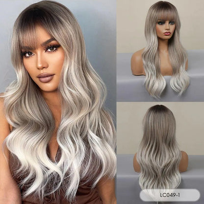 Long Straight Synthetic Wig with Bangs - Lyvelle