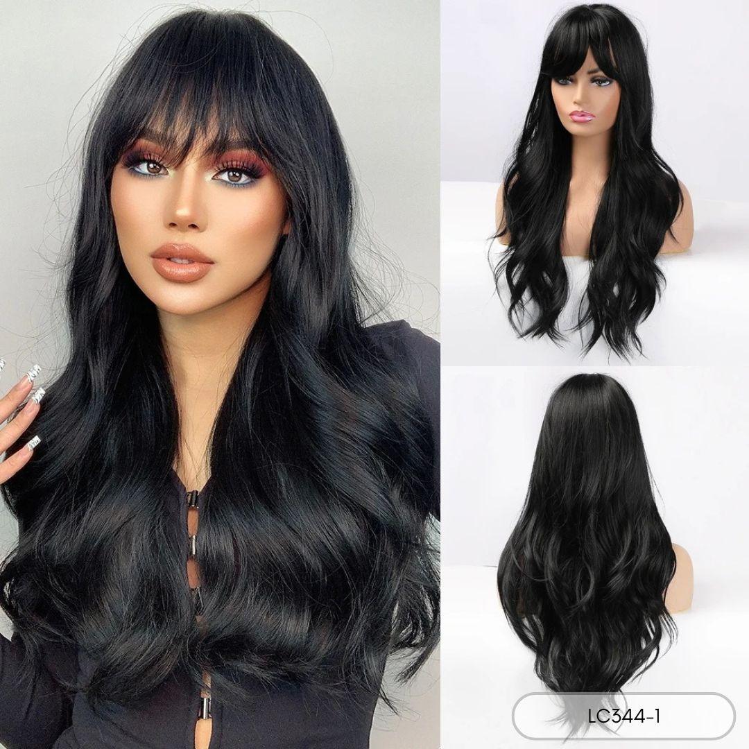 Long Straight Synthetic Wig with Bangs - Lyvelle