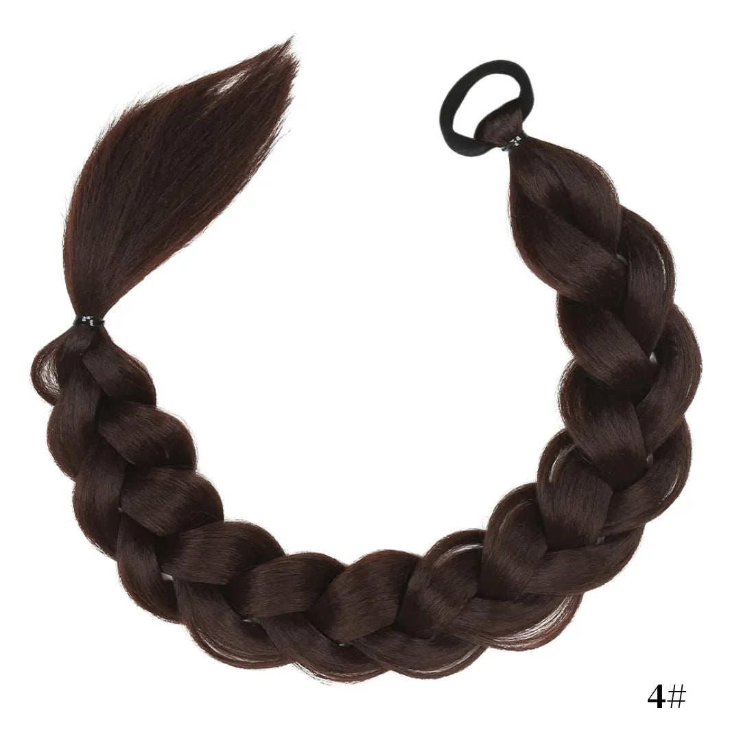 24-34 Inch Synthetic Twist Braid Ponytail Extension – Rubber Band Style - 24" / Twist Braid / 4 - Lyvelle