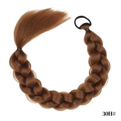 24-34 Inch Synthetic Twist Braid Ponytail Extension – Rubber Band Style - 24" / Twist Braid / 30H - Lyvelle