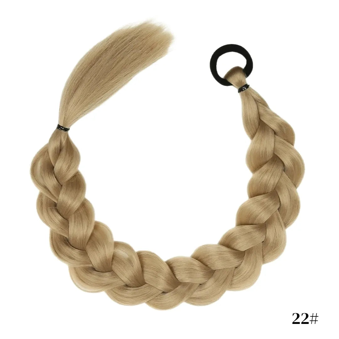 24-34 Inch Synthetic Twist Braid Ponytail Extension – Rubber Band Style - 24" / Twist Braid / 22 - Lyvelle