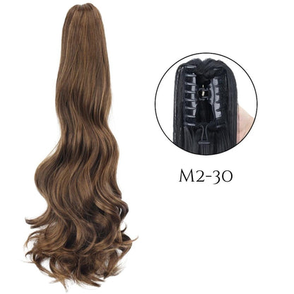 24-Inch Long Natural Wavy Claw Clip Ponytail - 24" / Natural Wavy / W-M2-30 - Lyvelle