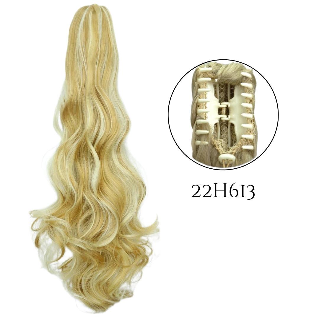 24-Inch Long Natural Wavy Claw Clip Ponytail - 24" / Natural Wavy / W-22H613 - Lyvelle