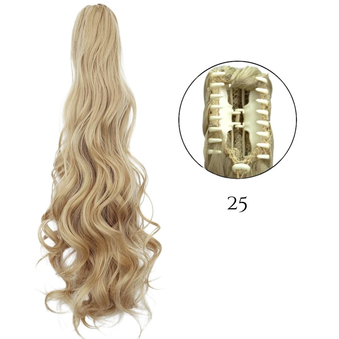 24-Inch Long Natural Wavy Claw Clip Ponytail - 24" / Natural Wavy / W-25 - Lyvelle