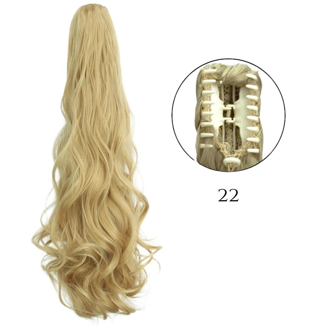 24-Inch Long Natural Wavy Claw Clip Ponytail - 24" / Natural Wavy / W-22 - Lyvelle