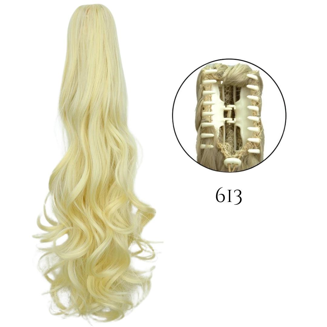 24-Inch Long Natural Wavy Claw Clip Ponytail - 24" / Natural Wavy / W-613 - Lyvelle