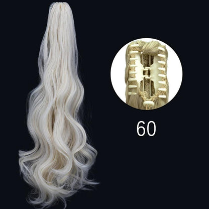 24-Inch Long Natural Wavy Claw Clip Ponytail - 24" / Natural Wavy / W-60 - Lyvelle