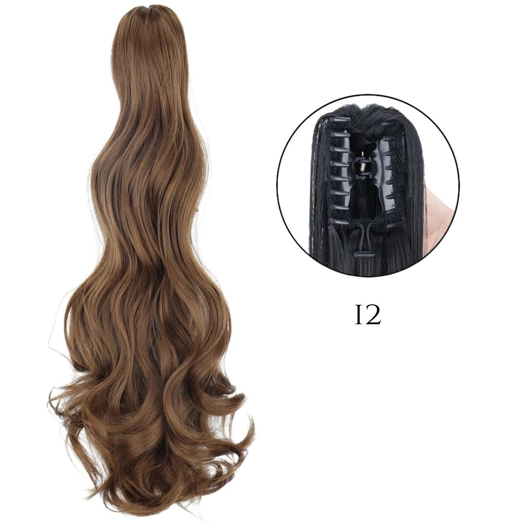 24-Inch Long Natural Wavy Claw Clip Ponytail - 24" / Natural Wavy / W-12 - Lyvelle