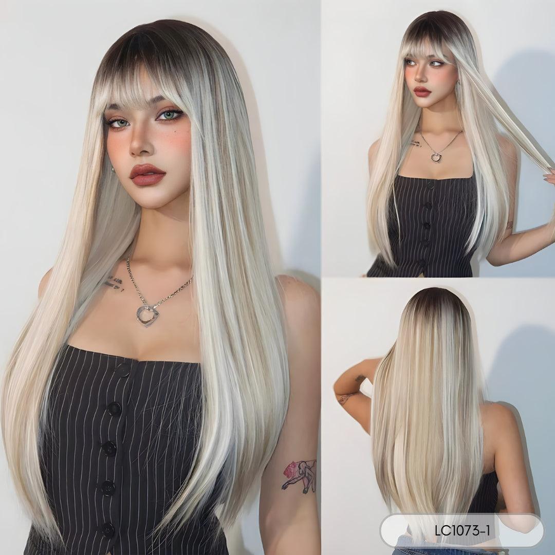 Long White Synthetic Wig - Lyvelle