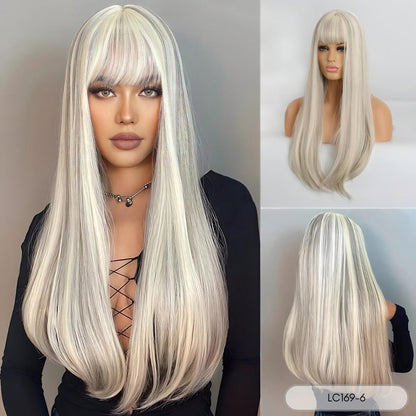 Long White Synthetic Wig - Lyvelle