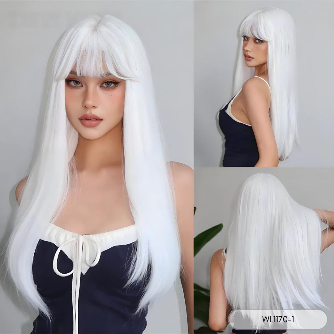 Long White Synthetic Wig - Lyvelle