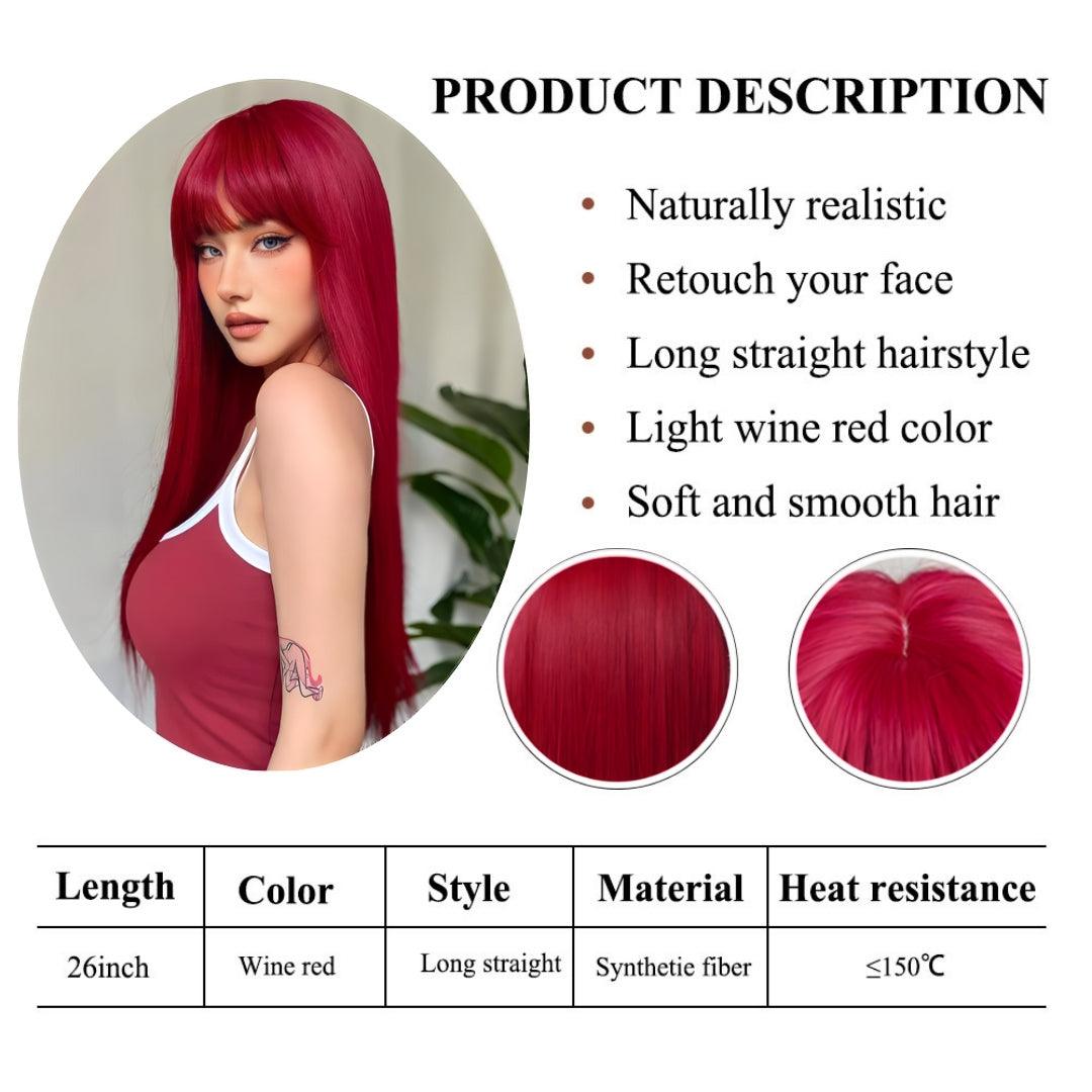 Long Wine Red Wig - Lyvelle