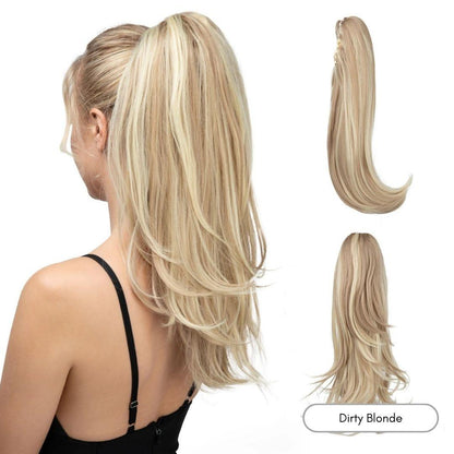 Long Silky Claw Clip Ponytail - 22" / Straight / Dirty Blonde - Lyvelle