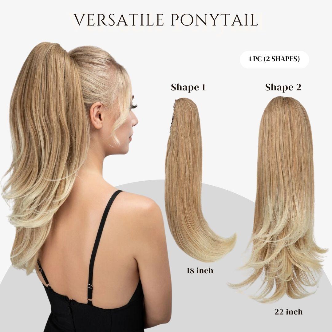 Long Silky Claw Clip Ponytail - 22" / Straight / Light Blonde - Lyvelle