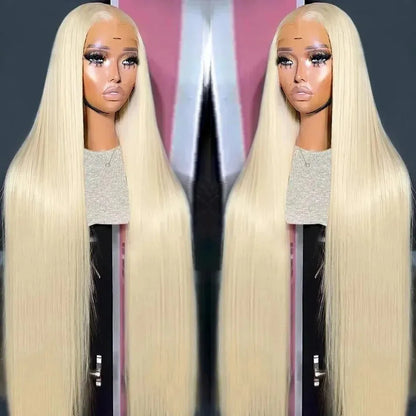 613 Blonde HD Lace Front Wig – 13x6, Brazilian Bone Straight Human Hair - 13x4 HD Frontal Wig / 8" - Lyvelle