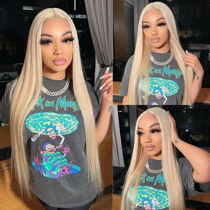 613 Blonde HD Lace Front Wig – 13x6, Brazilian Bone Straight Human Hair - 13x4 HD Frontal Wig / 8" - Lyvelle