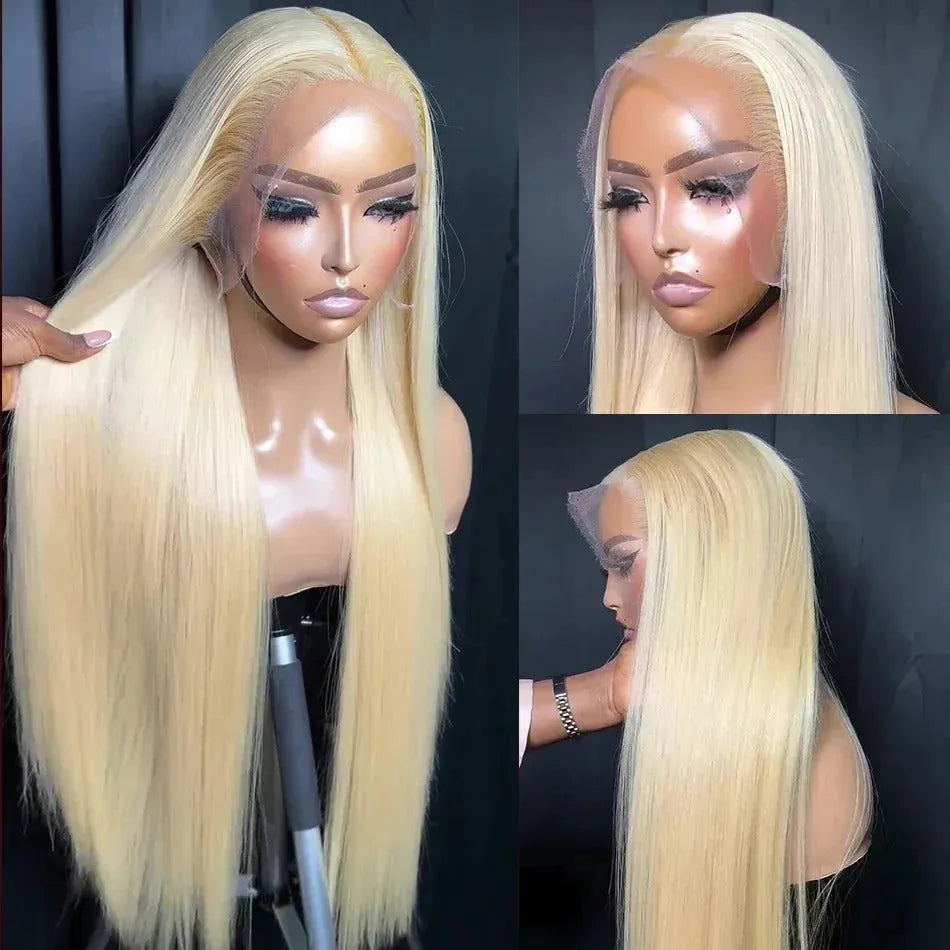 613 Blonde HD Lace Front Wig – 13x6, Brazilian Bone Straight Human Hair - 13x4 HD Frontal Wig / 8" - Lyvelle