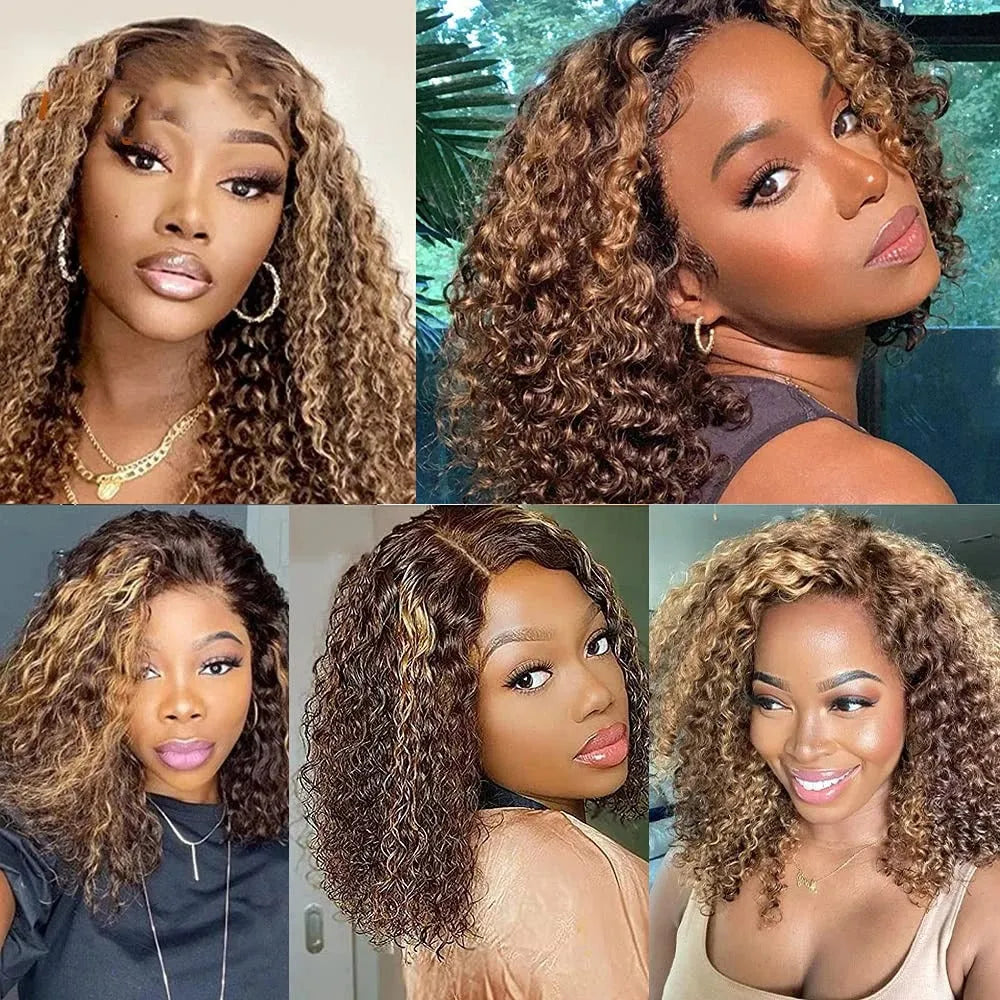 Highlight Ombre Deep Wave Human Hair Wig – HD Lace Front, 8-36 Inch - 13x4 Frontal Wig / 8" / 180% - Lyvelle