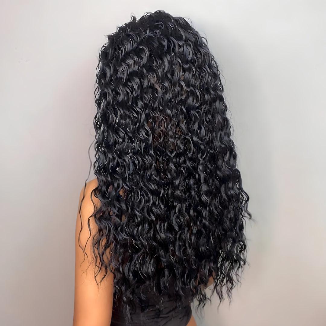 Natural Black Deep Wave Headband Synthetic Wig - 26"+ / Deep Wave - Lyvelle