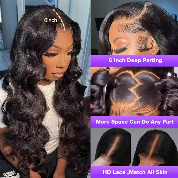 3D Body Wave 13x4 Pre-Bleached Lace Frontal Wig with Ear-to-Ear Coverage and Pre-Cut Lace for Ultimate Secure Fit - 18 / 13x4 Lace 220% Wig / No Baby Hair(40Pcs Free Ear Tape) - Lyvelle