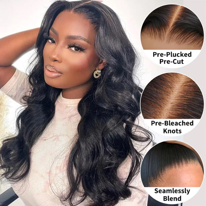 3D Body Wave 13x4 Pre-Bleached Lace Frontal Wig with Ear-to-Ear Coverage and Pre-Cut Lace for Ultimate Secure Fit - 18 / 13x4 Lace 220% Wig / No Baby Hair(40Pcs Free Ear Tape) - Lyvelle