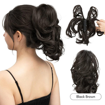 QuickClip Claw Clip Ponytail Extension - Natural Wavy / Black Brown - Lyvelle