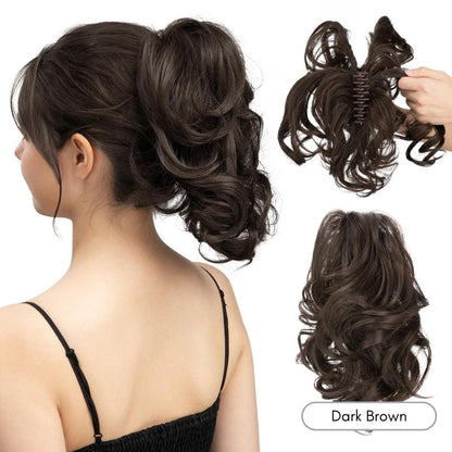 QuickClip Claw Clip Ponytail Extension - Natural Wavy / Dark Brown - Lyvelle