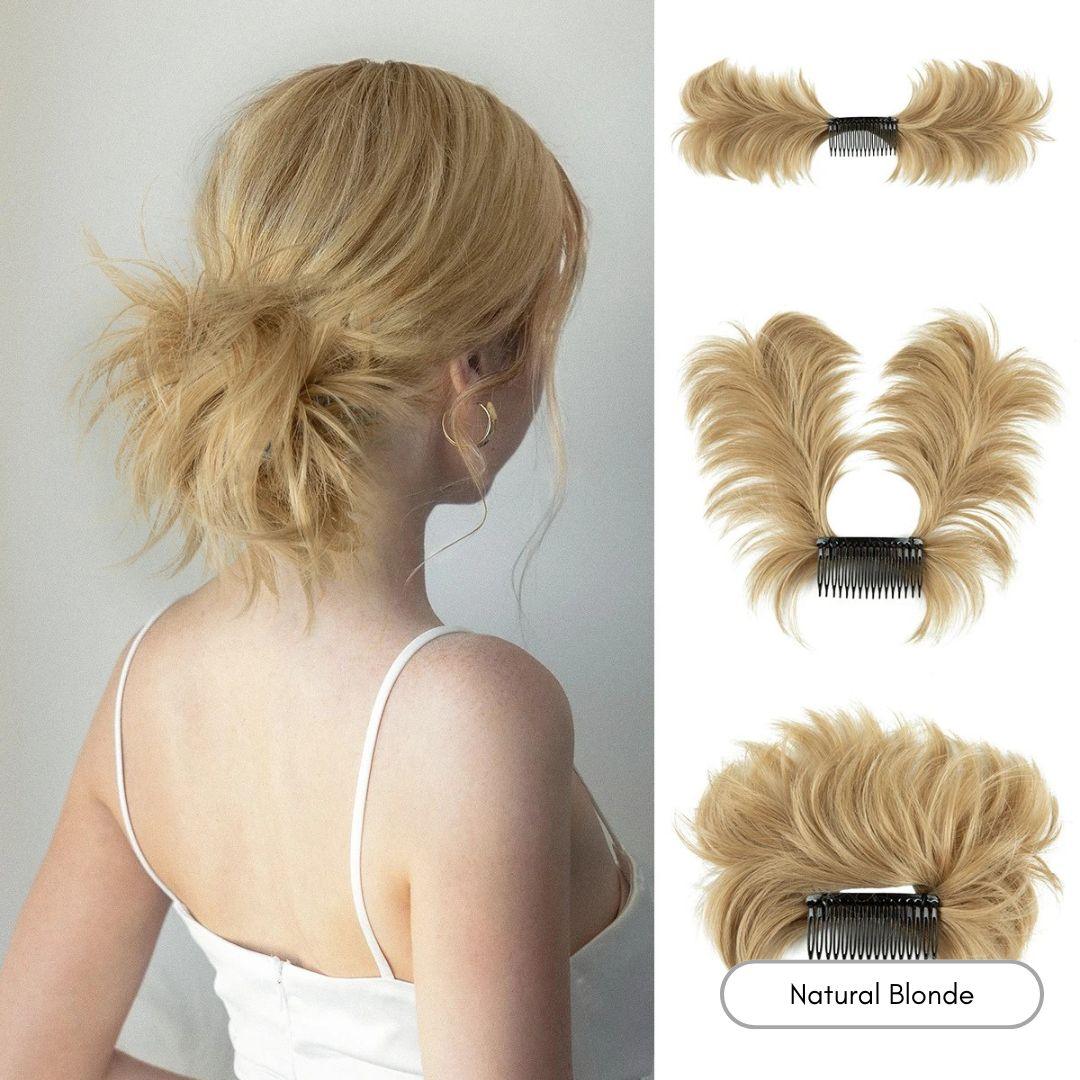 EasyClip Curly Hair Bun – Synthetic Clip-In Updo - Natural Blonde - Lyvelle