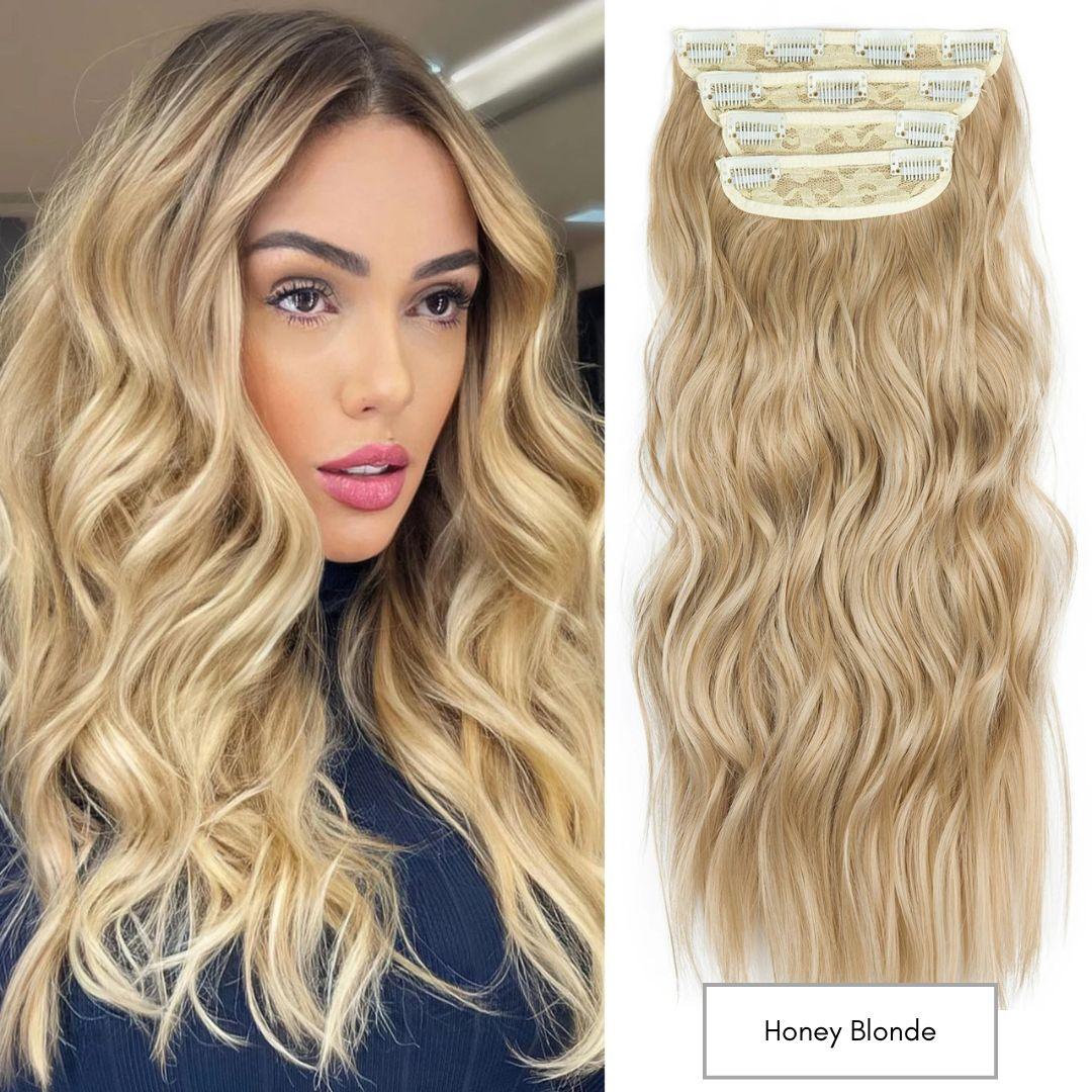 Curly Royal Luxe Clip-In Hair Extensions - 20" / Curly / Honey Blonde - Lyvelle