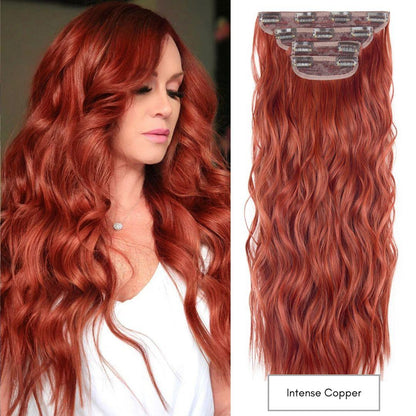 Curly Royal Luxe Clip-In Hair Extensions - 20" / Curly / Intense Copper - Lyvelle