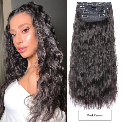 Curly Royal Luxe Clip-In Hair Extensions - 20" / Curly / Dark Brown - Lyvelle