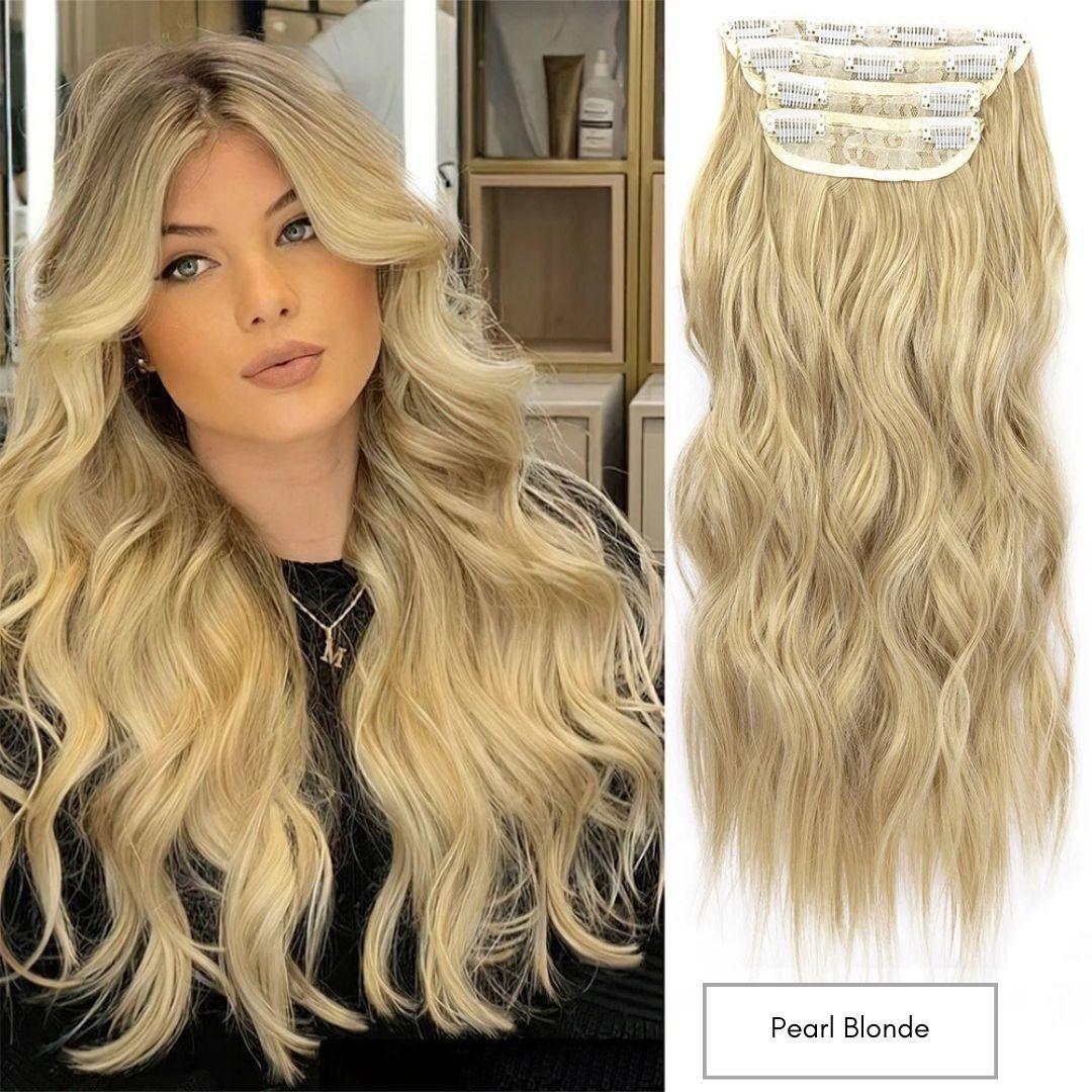 Curly Royal Luxe Clip-In Hair Extensions - 20" / Curly / Pearl Blonde - Lyvelle