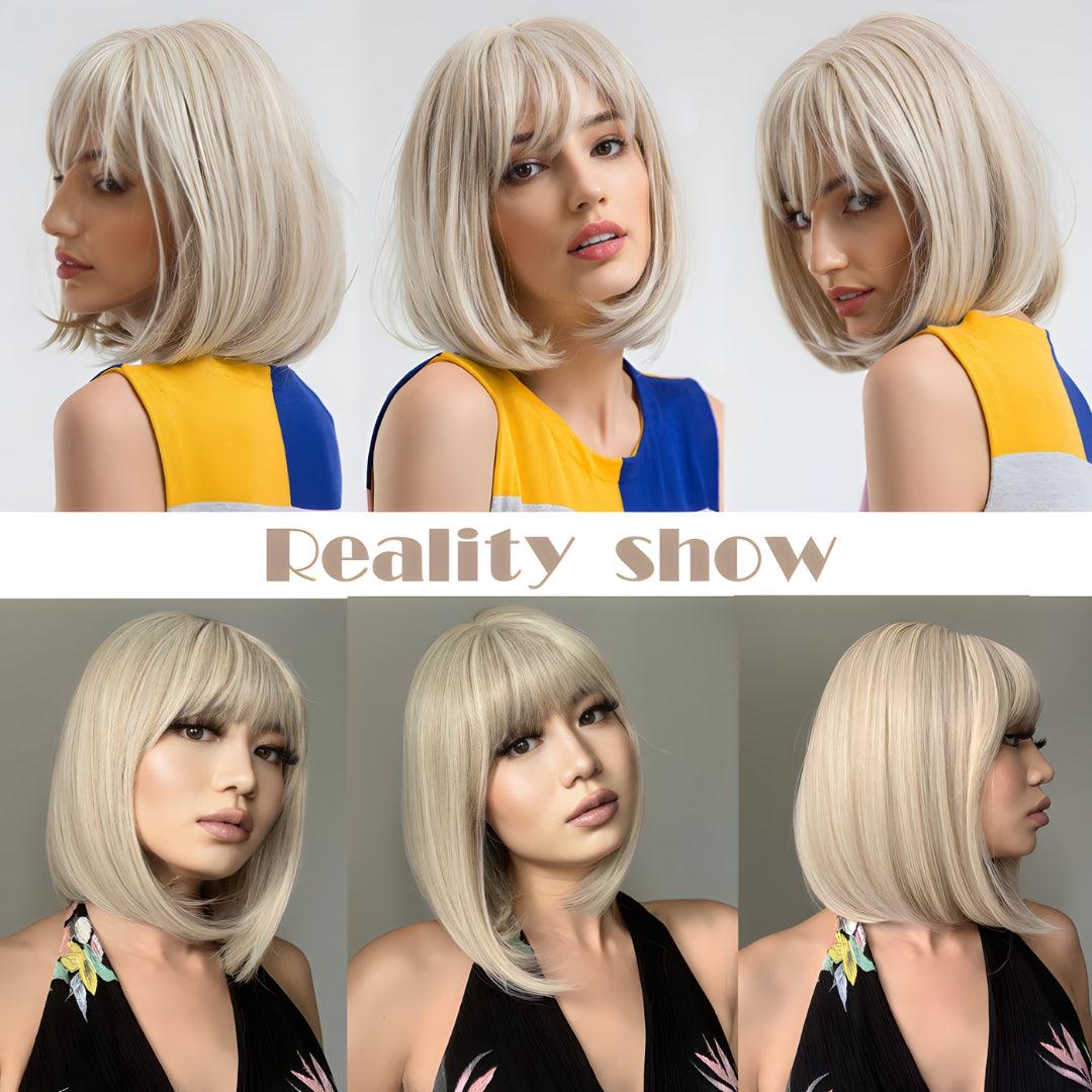 Short Bob Wig – Natural Look with Bangs - Straight / SS180-1 - Lyvelle