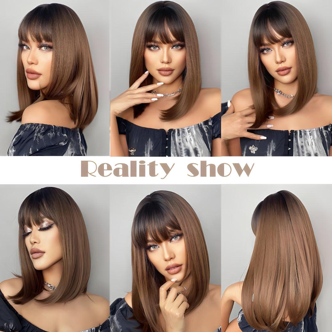 Short Bob Wig – Natural Look with Bangs - Straight / SS180-1 - Lyvelle