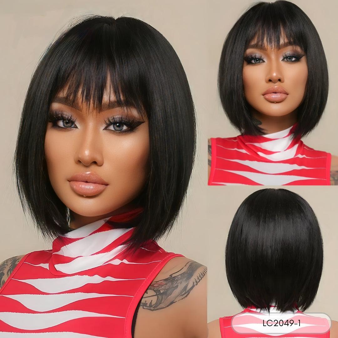 Short Bob Wig – Natural Look with Bangs - Straight / LC2049-1 - Lyvelle