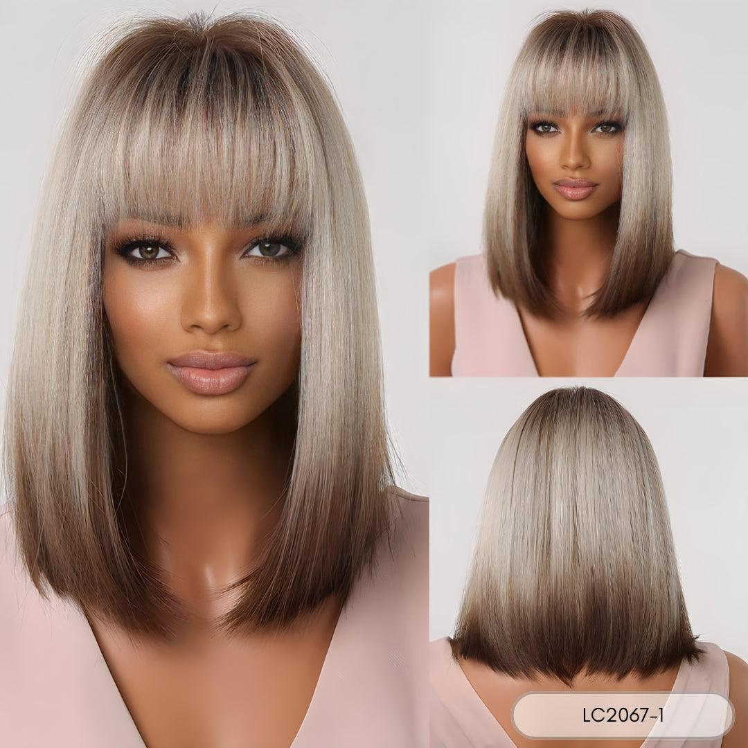 Short Bob Wig – Natural Look with Bangs - Straight / LC2067-1 - Lyvelle