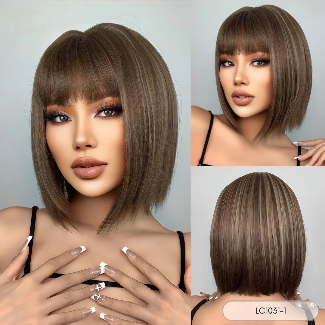 Short Bob Wig – Natural Look with Bangs - Straight / LC1031-1 - Lyvelle