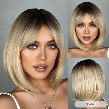 Short Bob Wig – Natural Look with Bangs - Straight / SS167-1 - Lyvelle