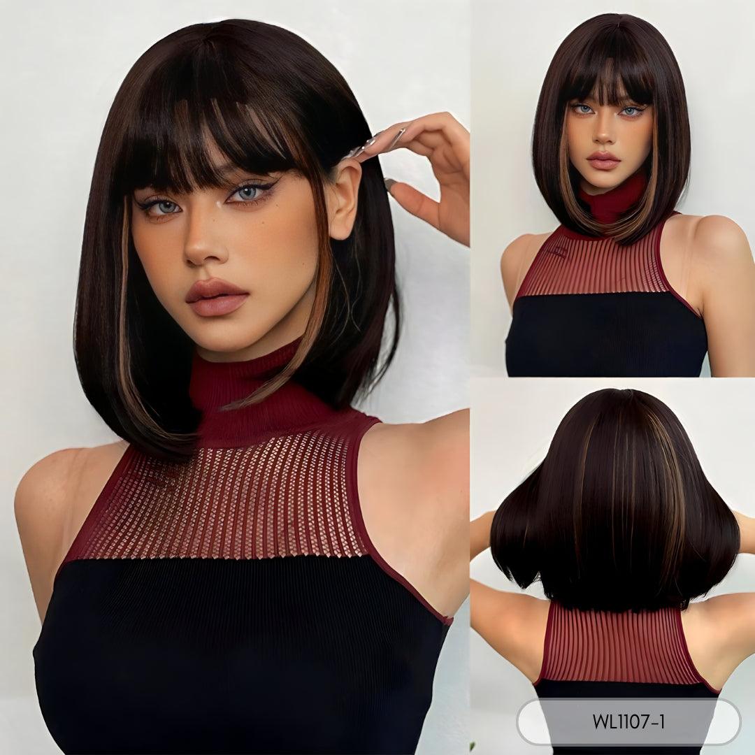 Short Bob Wig with Bangs - Lyvelle