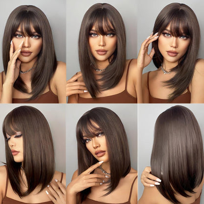 Short Bob Wig – Natural Look with Bangs - Straight / SS180-1 - Lyvelle