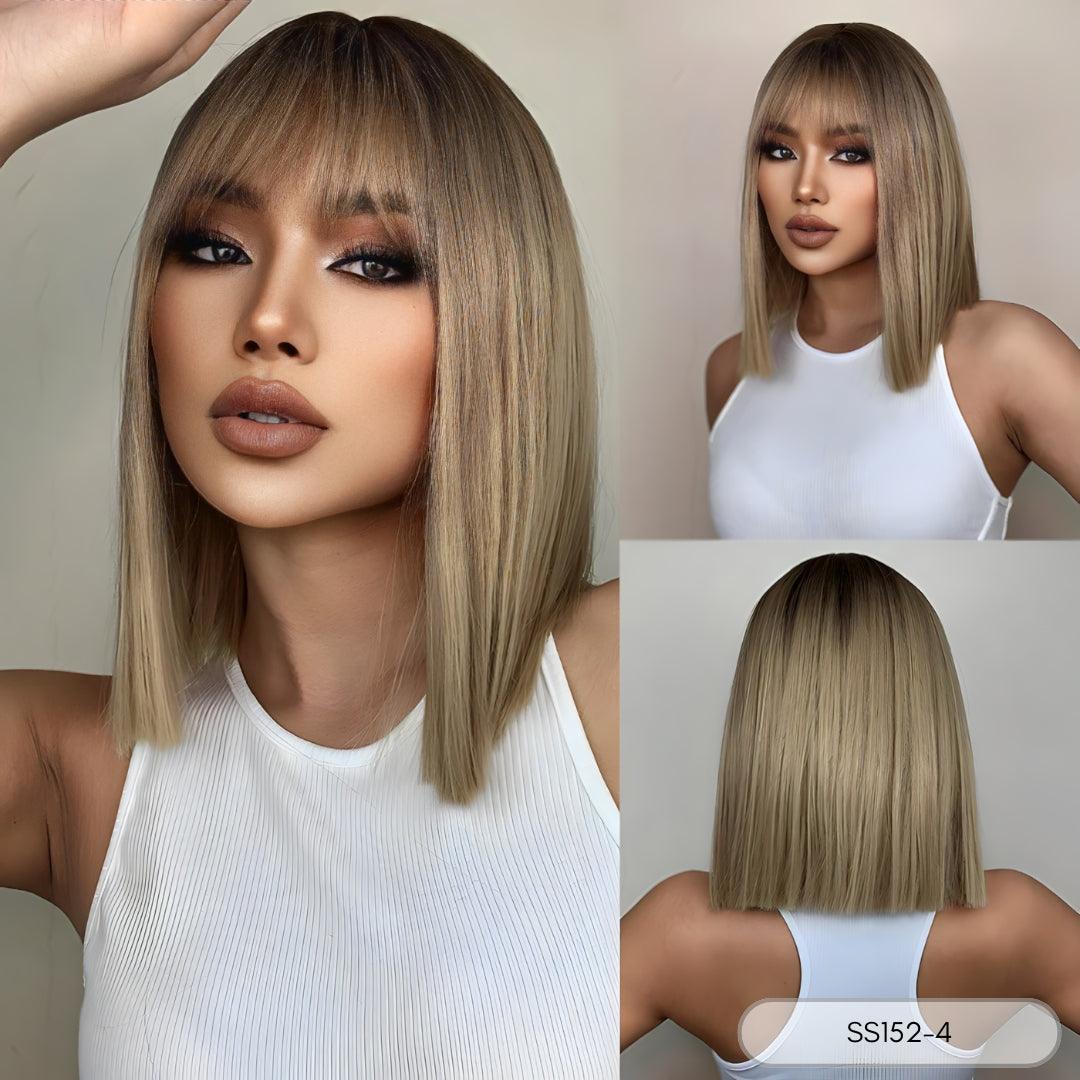 Short Bob Wig with Bangs - Lyvelle