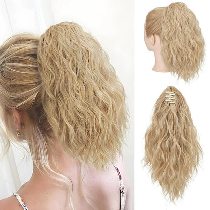 Short Curly Claw Clip Ponytail – 10-Inch Synthetic - 10" / Curly / Buttery Blonde - Lyvelle