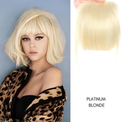 Clip-In Synthetic Bangs – Sleek Fringe - 6" / Straight / Platinum Blonde - Lyvelle