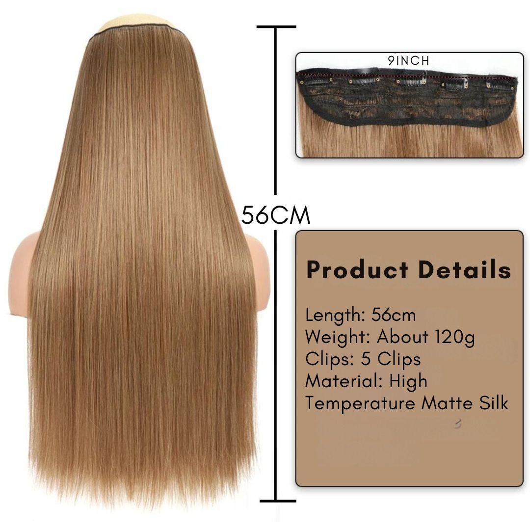 Synthetic Layered Lengths Clip-In Hair Extensions - 20" / Straight / Medium Ash Brown - Lyvelle