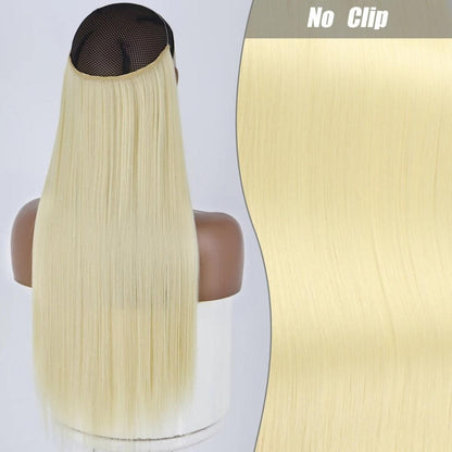 Synthetic Long Straight Wire Hair Extension – Easy No Clips (16-32 Inch Options) - 16" / Straight / 613 1 - Lyvelle