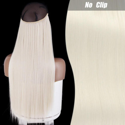 Synthetic Long Straight Wire Hair Extension – Easy No Clips (16-32 Inch Options) - 16" / Straight / 60 1 - Lyvelle