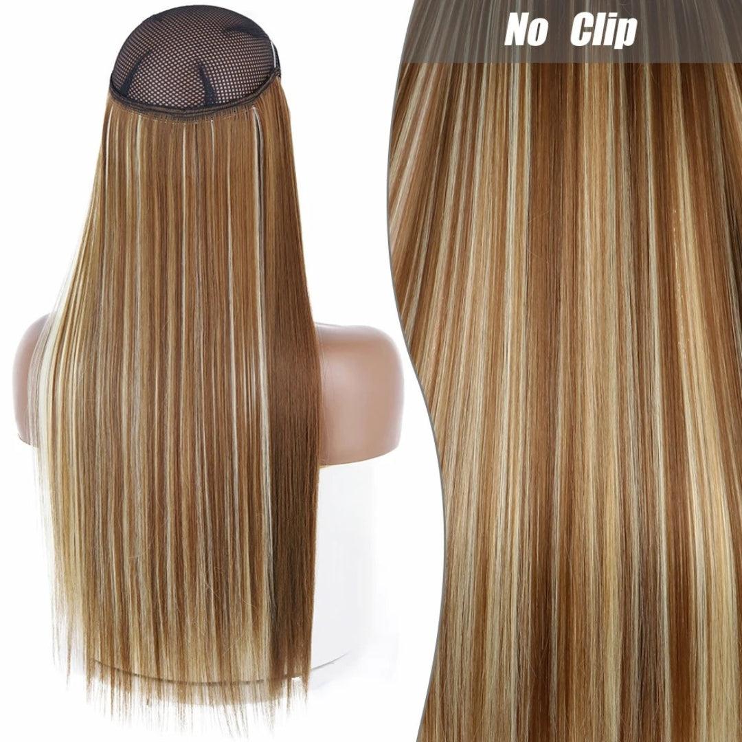 Synthetic Long Straight Wire Hair Extension – Easy No Clips (16-32 Inch Options) - 16" / Straight / 6H613 - Lyvelle