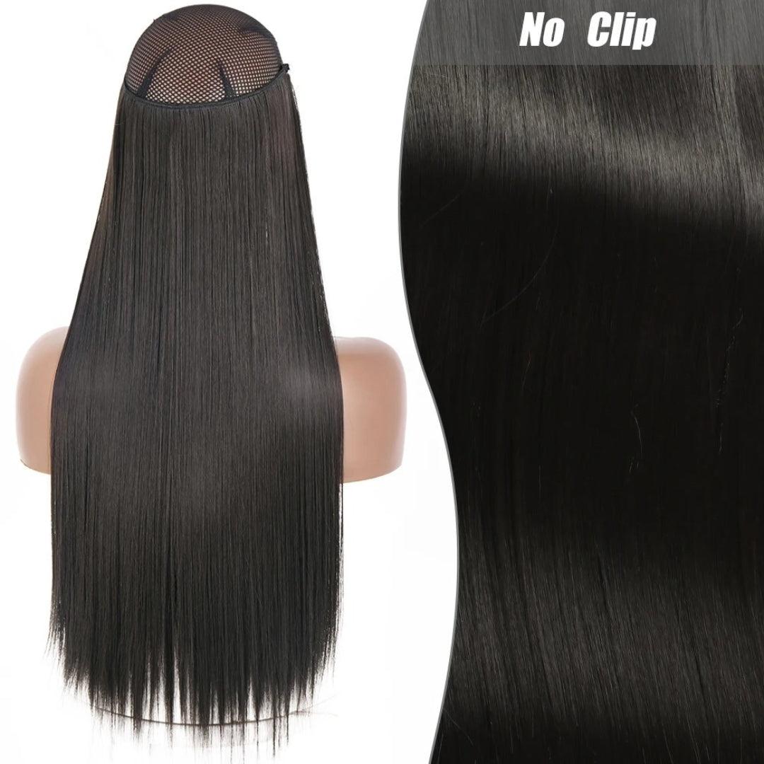 Synthetic Long Straight Wire Hair Extension – Easy No Clips (16-32 Inch Options) - 16" / Straight / 2 - Lyvelle