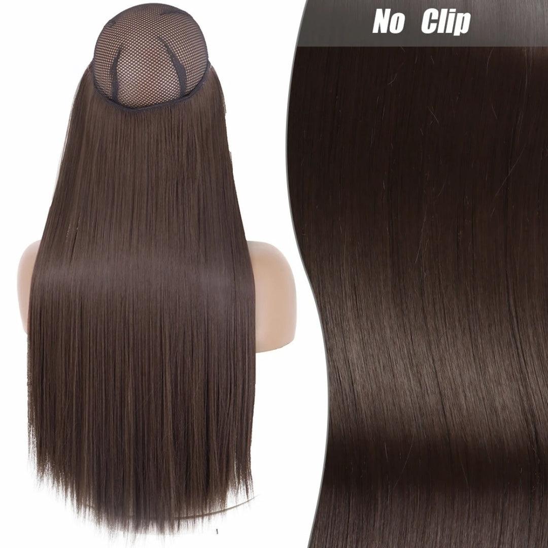 Synthetic Long Straight Wire Hair Extension – Easy No Clips (16-32 Inch Options) - 16" / Straight / 4 - Lyvelle